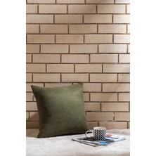 Homy Textiles Soft Earth Modern, Sade Dekoratif Yastık, Düz Kırlent Kılıfı, Moss Forest