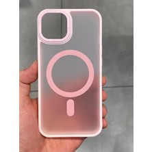 Iphone 13 ve 14 Uyumlu Magsafe Destekli Buzlu Sert Yüzey ve Silikon Kenarlı Telefon Kılıfı