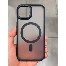 Iphone 13 ve 14 Uyumlu Magsafe Destekli Buzlu Sert Yüzey ve Silikon Kenarlı Telefon Kılıfı