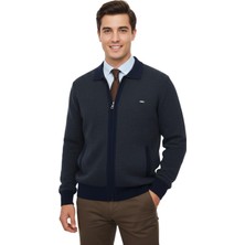 Çizgi Triko Erkek Polo Yaka Astarlı Triko Mont Fermuarlı 5208P BGL-ST05019