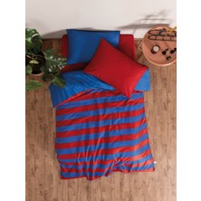 Cozy Home popping Colors Tek Kişilik Lastikli Çarşaflı Nevresim Takımı Blaze Kırmızı
