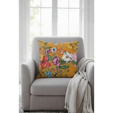 Homy Textiles Magnifica Rönesans Ilhamlı Dekoratif Desenli 43X43CM Kırlent Kılıfı, Golden Garden