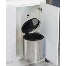 Royal Gross Dolap Içi Çöp Kovası Kapağa Monte 11 Litre Çöp Kovası Mutfak Tezgah Altı Çelik Otomatik Kapak 11 Lt
