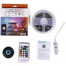 Sunup SN-22231 Bluetooth Havi Fişek LED Seti Sese Duyarlı Rgb Rengi Akıllı Şerit Işık 200+ Efektli Oda Aydınlatma