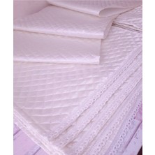 Evsay Dolap Içi Kapitone Güpürlü Raf Örtüsü En 50CM Boy 150CM Beyaz