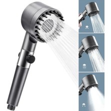 Ams Net® 3 Kademeli Turbo Basınçlı Masaj Başlıklı Silikon Fırçalı Duş Başlığı - Yüksek Basınçlı Su Tasarruflu Duş Başlığı