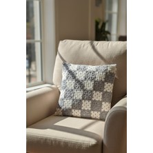 Homy Textiles Ajur Örgü , Patchwork Tığ Işi Örgü Kare Desenli Bohem, Modern Kırlent Kılıfı