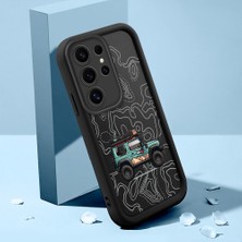 HONTINGA Samsung Galaxy S25 Ultra 5g Uyumlu Telefon Kılıfı Düşüme Önleyici Basitlik Anti Düşme Kamera Korumali Dağ Darbe Önleyici Siyah Desen Ince Yumuşak Silikon Telefon Kılıfı K2-0175