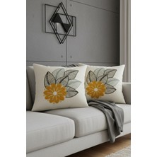 Homy Textiles Modern Tasarım Punch Işlemeli Dekoratif 2'li Kırlent Kılıfı