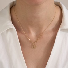 Gold Marley 14 Ayar “lotus Zerafeti” Altın Kolye