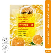 Dermokil Aydınlatıcı Leke Karşıtı C Vitaminli Kağıt Yüz Maskesi 20 ml