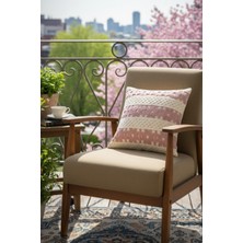 Homy Textiles Fistolu Papatya Desen, Tığ Işi Örgü Kare Desenli Bohem, Modern Kırlent Kılıfı, Lila