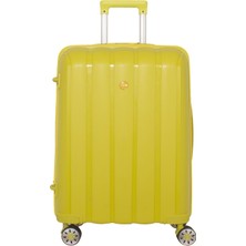 MÇS Mçs Lüx Kırılmaz Açık Sarı Büyük Boy PP Valiz - V305 Teleskopik Sap ve Şifreli Kilit Özelliği ile