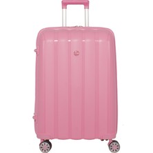 Mçs Lüx Kırılmaz Pembe Büyük Boy Pp Valiz - V305