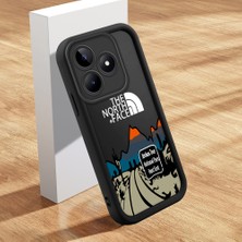 HONTINGA Realme C53 C51 Narzo N53 Note 50 Uyumlu Telefon Kılıfı Düşüme Önleyici Basitlik Anti Düşme Kamera Korumali Dağ Darbe Önleyici Siyah Desen Ince Yumuşak Silikon Telefon Kılıfı K2-0175