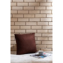 Homy Textiles Soft Earth Modern, Sade Dekoratif Yastık, Düz Kırlent Kılıfı, Rosewood