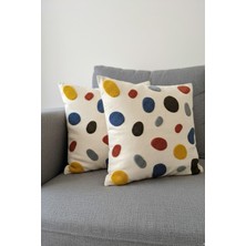 Homy Textiles Modern Tasarım Punch Işlemeli Dekoratif 2'li Kırlent Kılıfı - Çakıltaşı Desen