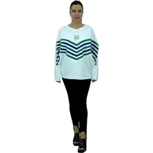 Büyük Beden Kapri Kol Örme Topuktan Geçmeli Taytlı Ikili Kadın Takım