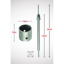 Gfb 50MM Beton Duvar Delme Panç + Sds-Plus (250MM) Adaptörlü