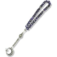 Tudi Silver Ayyıldız Püsküllü Ametist Taşlı Gümüş Tesbih