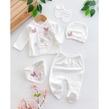 %100 Pamuk Nakışlı 5 Parça Kutulu Bebek Hastane Çıkışı Doğum Hediyesi