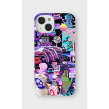 Lelia iPhone 14 Plus Uyumlu Baskılı Şeffaf Telefon Kılıfı | Koleksiyon: Neondream District