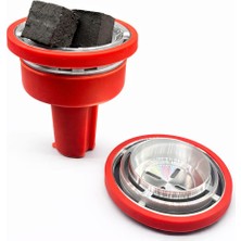 Elenor Hediyelik Isı Yönetimli Silikon Nargile Lülesi – Köz Uyumlu – Uzun Süreli Içim Aparatı Kırmızı