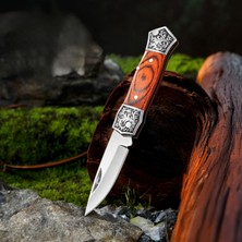 Katlanır Cep Çakısı - Ahşap Saplı - SDR-207 - Kırmızı