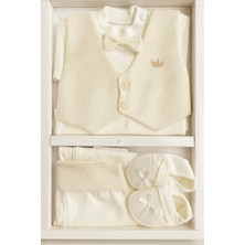 Erkek Bebek Hastane Çıkışı Mevlüt Takımı 4 Parça Kutulu Zıbın Set