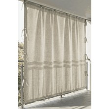 Ceylan Home 4 Tarafı Kuş Gözlü Bahçe Brandası | Dış Mekan Balkon, Garaj ve Teras Perdesi – Krem