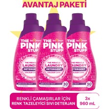 The Pink Stuff Renkli Çamaşırlar Için Sıvı Deterjan/ Canlı Renkler Avantaj Paket 3X960ML