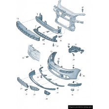TŞT Volkswagen Golf Plus Ön Tampon Bandı Sıyah Sağ 2005  (Oem No:  5M08076569B9)