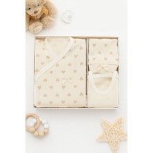 Yenidoğan Kalpli Kız Bebek 5 Parça Kutulu Set Bebek Doğum Hediyesi Hastane Çıkışı