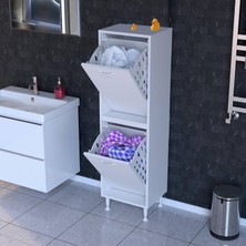 modilayn Ilkim 2 Katlı Sepetli Çok Amaçlı Banyo Dolabı