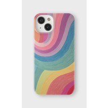 Lelia iPhone 14 Uyumlu Baskılı Şeffaf Telefon Kılıfı | Koleksiyon: Colorwave Flux