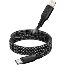 Zemheri Raca RC20L 35 Watt Type-C To Lightning Manyetik Şarj Kablosu (1 Metre) - Siyah