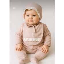 Gül Kurusu Kelebekli Fisto Detaylı 5li Kız Bebek Hastane Çıkış Seti