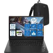 Hp Omen Amd Ryzen Aı 9 365 40GB 2tb SSD 8GB/RTX5070 17.3" Qhd (2560X1440) 3ms IPS 240Hz Windows 11 Pro Taşınabilir Oyun Bilgisayarı CD5N0EAP15 + Zettaçanta