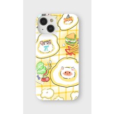 Lelia iPhone 14 Plus Uyumlu Baskılı Şeffaf Telefon Kılıfı | Koleksiyon: Snacktoon Delight