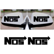 Asilmeydan 2 Adet NOS Logo Dikiz Ayna Sticker, Araba Etiket, Tuning, Aksesuar, Modifiye, Arma,