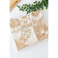 Minimia 10 Parça Yenidoğan Dantel Yakalı Kız Bebek Kutulu Hastane Çıkışı Takımı Bebek Doğum Hediyesi