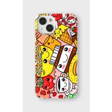 Lelia iPhone 13 Uyumlu Baskılı Şeffaf Telefon Kılıfı | Koleksiyon: Snacktoon Delight
