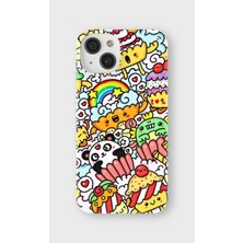 Lelia iPhone 14 Plus Uyumlu Baskılı Şeffaf Telefon Kılıfı | Koleksiyon: Snacktoon Delight