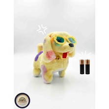 Hesperides Souvenirs Sevimli Gözlüklü Peluş Köpek - Sarı Yürüyen ve Ses Çıkaran Arkadaşım