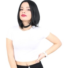 İlkyaz Fashion Fiber Sentetik Peruk Perçemsiz Kısa Düz - Siyah ILKYZ-PRK34