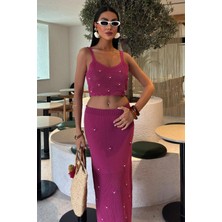 Lijuri Inci ve Çiçek Detaylı Büstiyerli Triko Takım 10100 R2-C-K3