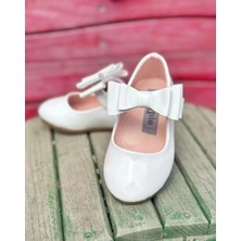 Surpie Shoes Fiyonk Detaylı Ortopedik Kız Çocuk Babet Suni Deri Düz Tabanlı