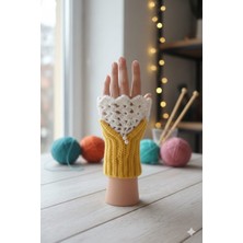 Linas Collection El Yapımı Inci Detaylı Kadın Eldiven Bileklik