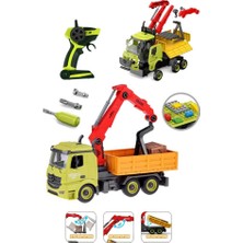 Farbu Oyuncak Kumandalı Şarjlı 1:18 Sök Tak Full Fonksiyon Vinçli Oyuncak Iş Makinası Kamyon