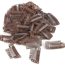 İlkyaz Fashion Çıt Çıt Klipsi Büyük - 10 Adet - Açık Kahverengi ILKYZ-PRK34